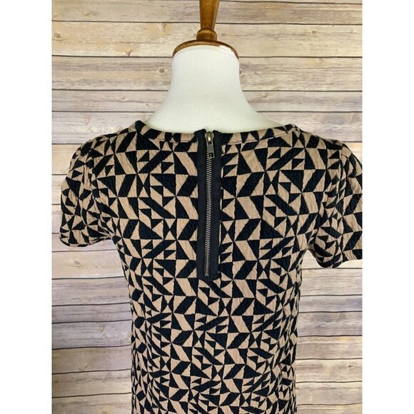 Anthropologie Postmark Small Trace Jacquard Quilted Top Brown Black Zip Back - Picture 6 of 9